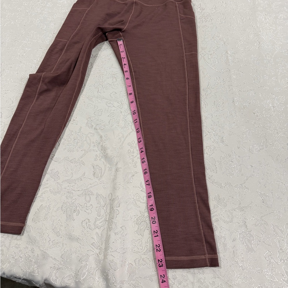 Prana Leggings in Forest Green and Mauve - Picture 2 of 9